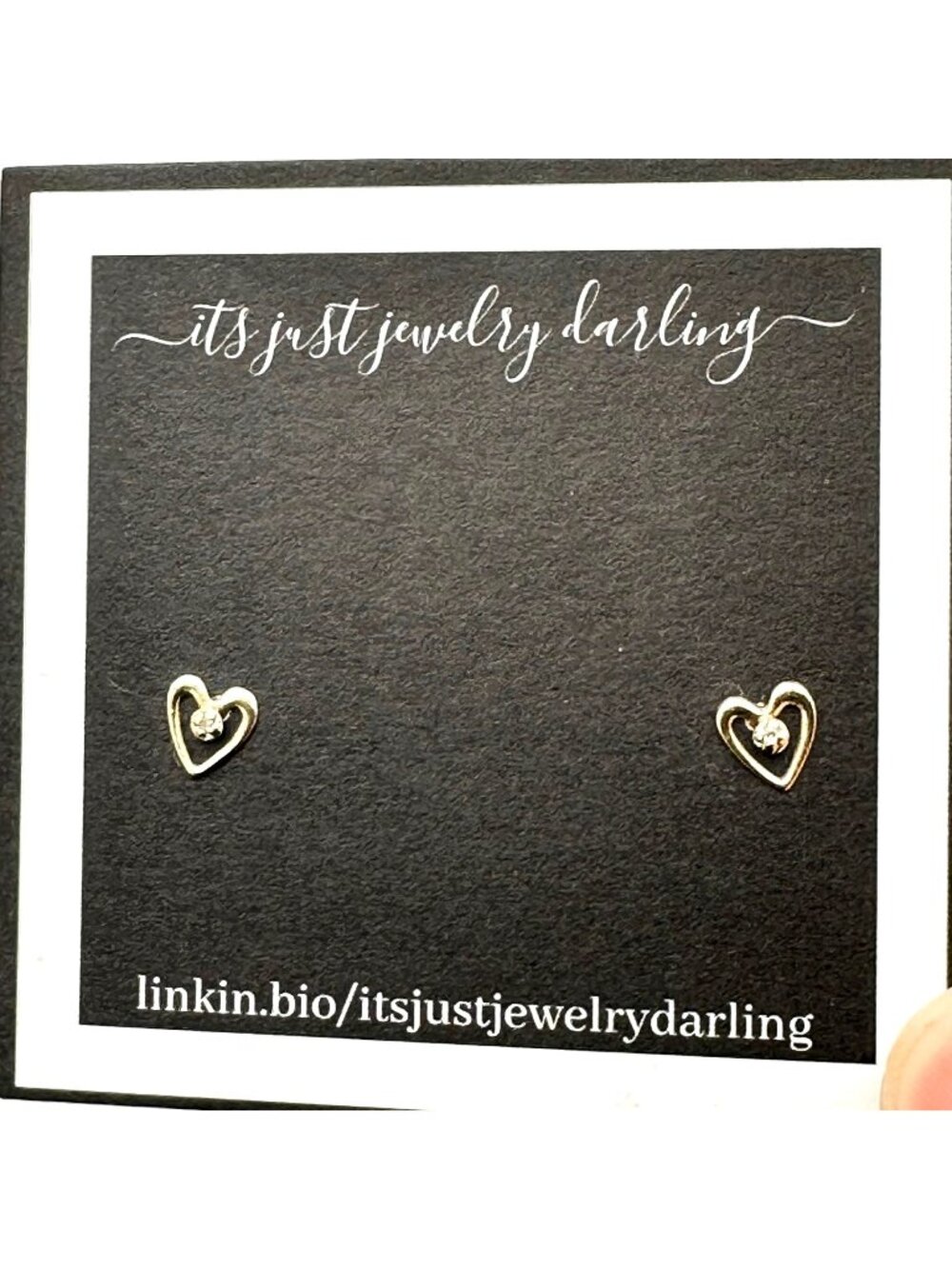 14K Earrings Yellow Gold Diamond Heart Pierced Estate